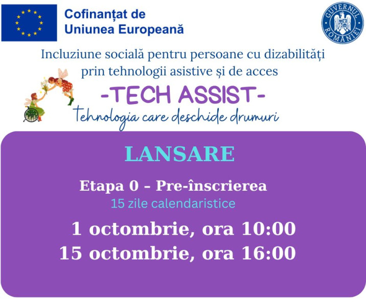 Începe preînscrierea pentru programul TECH ASSIST destinat persoanelor cu dizabilități