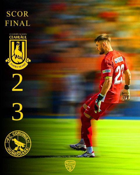 Ceahlăul a pierdut cu 2-3 în faţa Corvinului Hunedoara din cauza greşelilor defensive