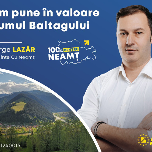 George Lazăr, PNL: Proiectul Drumului Baltagului, prioritate pentru dezvoltarea turismului în Neamţ