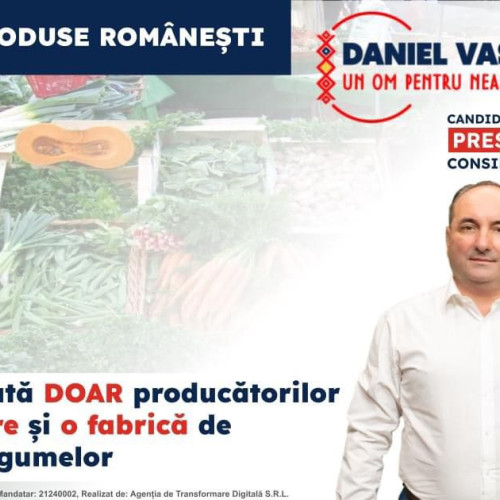 Daniel Harpa: Programul CONSUMĂM PRODUSE ROMÂNEȘTI vizează protecția consumatorilor din Neamț și promovarea legumelor locale de calitate – candidatul PSD Neamț la șefia Consiliului Județean, soluții pentru susținerea producătorilor locali și acces la produse proaspete și sănătoase!