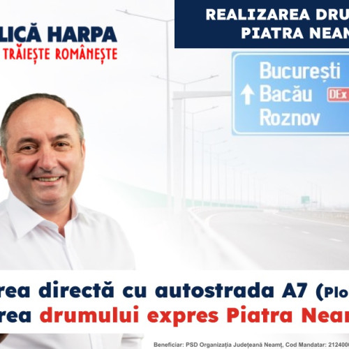 Daniel Harpa, candidatul PSD la președinția Consiliului Județean Neamț, propune TREI MARI PRIORITĂȚI pentru infrastructura rutieră în primele săptămâni de mandat, pentru a asigura o mobilitate eficientă și sigură a județului!